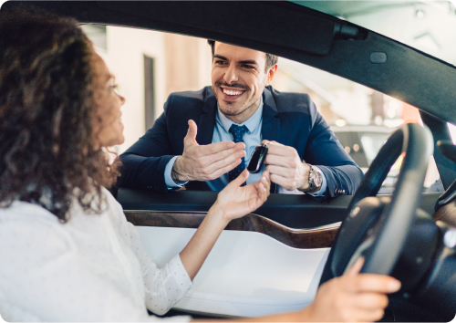 Image of a man driving a car