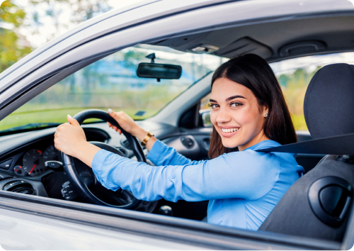 Image of a man driving a car